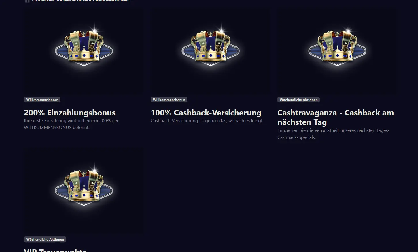 Willkommensbonus-Ansicht bei Always Vegas Casino