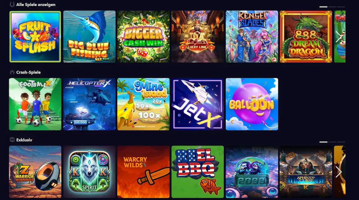 Slot-Auswahl bei Always Vegas Casino